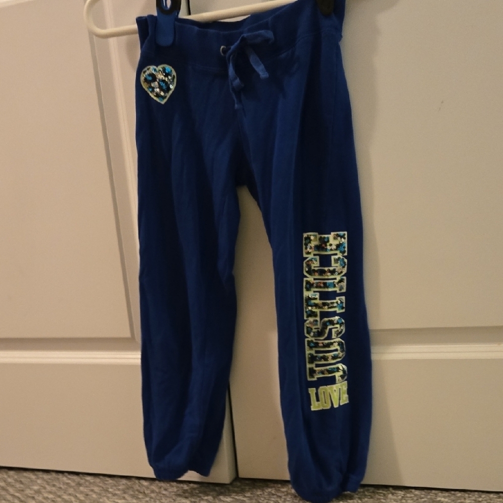Justice Royal Blue Sweatpants with Elastic Waistband and Cuffs Size 8